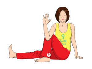 One Leg Revolving Seated Yoga Pose