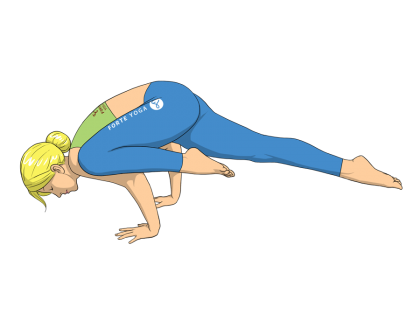 One Leg Side Crane Yoga Pose